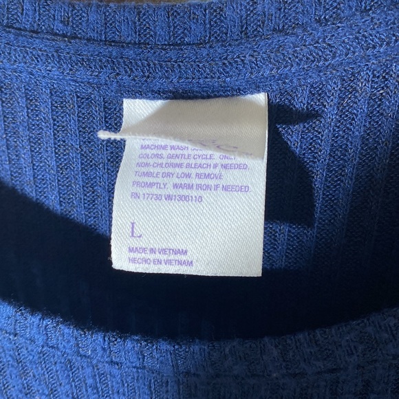 Women's Stars Above Navy Sleeveless Ribbed Waffle Tank Large - Picture 3 of 9